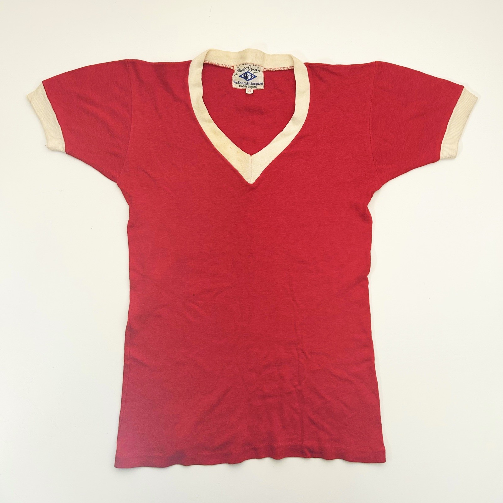 Vintage 50s / 60s UMBRO Matt Busby Football Shirt Red Manchester United Size 30 for sale on Ebay