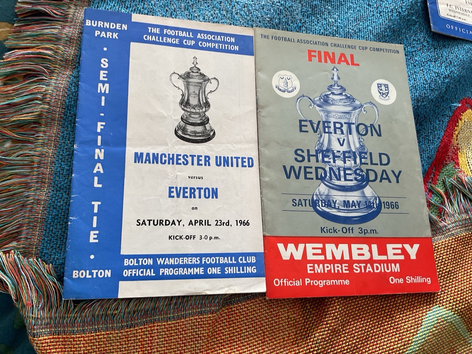 EVERTON 1966 SEMI FINAL MAN UTD & FINAL SHEFFIELD WEDNESDAY PROGRAMMES for sale on Ebay
