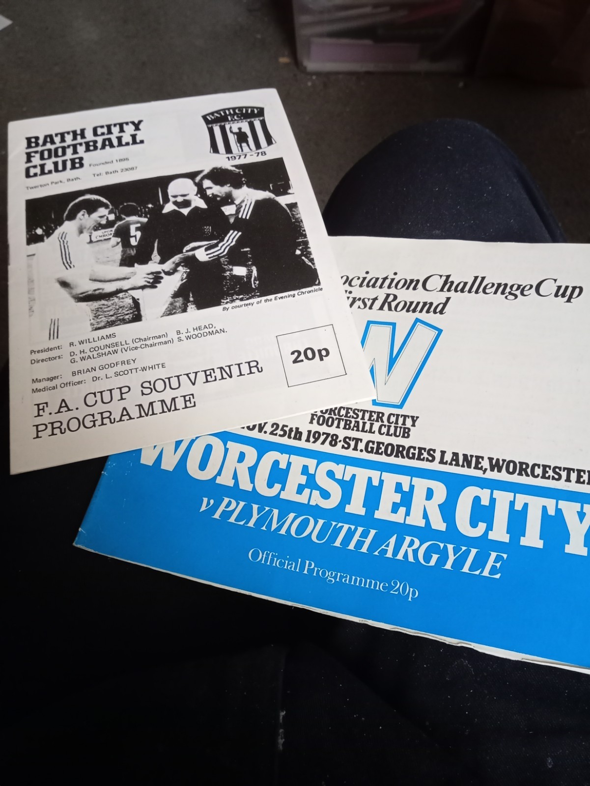F.A.Cup Non-Lge v Plymouth Argyle  Bath City 26/11/77  Worcester City 25/11/78. for sale on Ebay