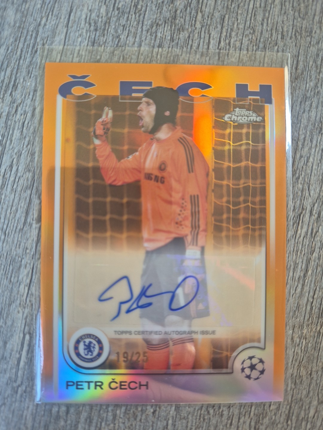 Topps Chrome Petr Cech Auto Chelsea 19/25 for sale on Ebay