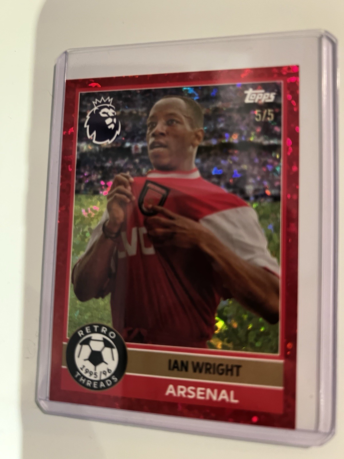 Topps Premier League 25/26, Ian Wright Retro thread 5/5 , Arsenal for sale on Ebay