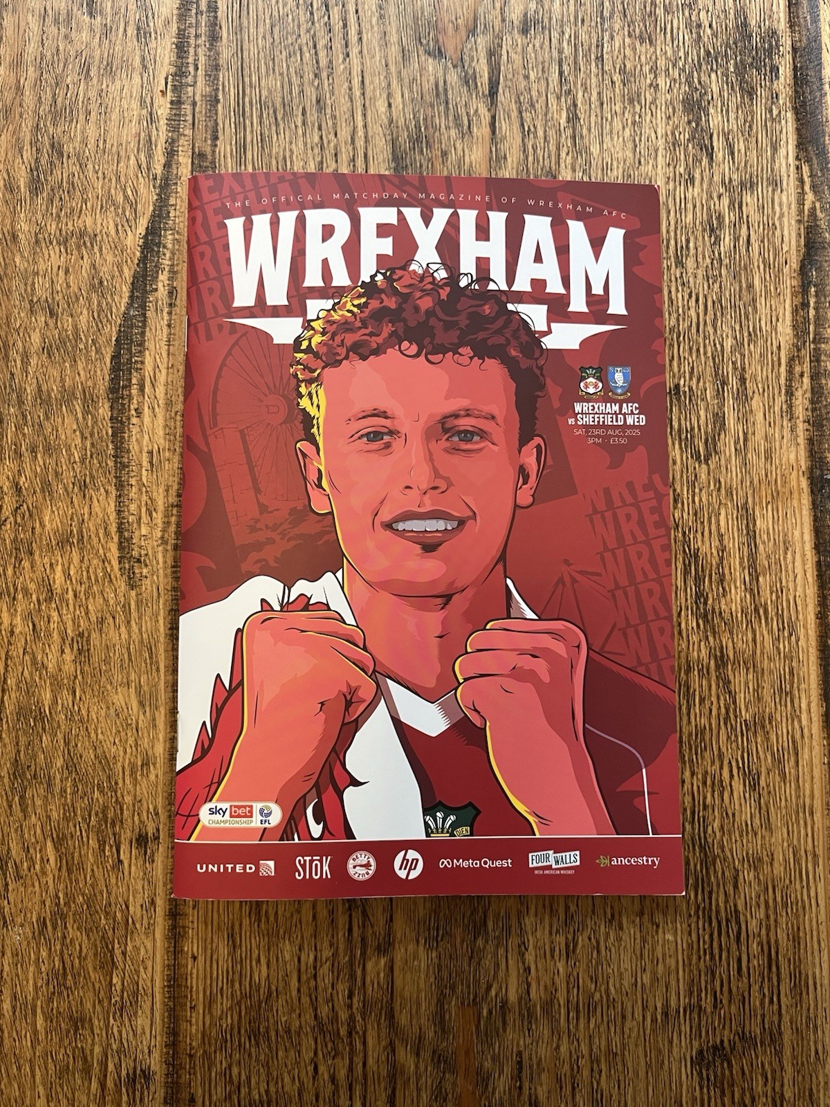 Wrexham V Sheffield Wednesday Championship 23 August 2025 for sale on Ebay
