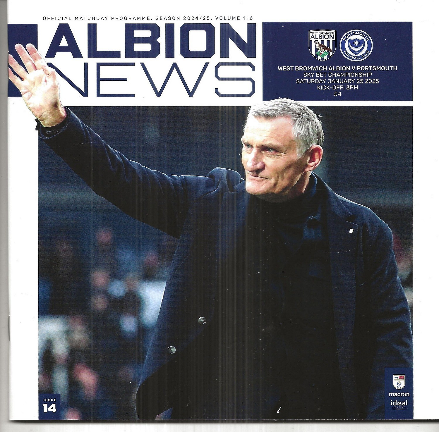 Football Programme WEST BROMWICH ALBION v PORTSMOUTH Jan 2025 for sale on Ebay