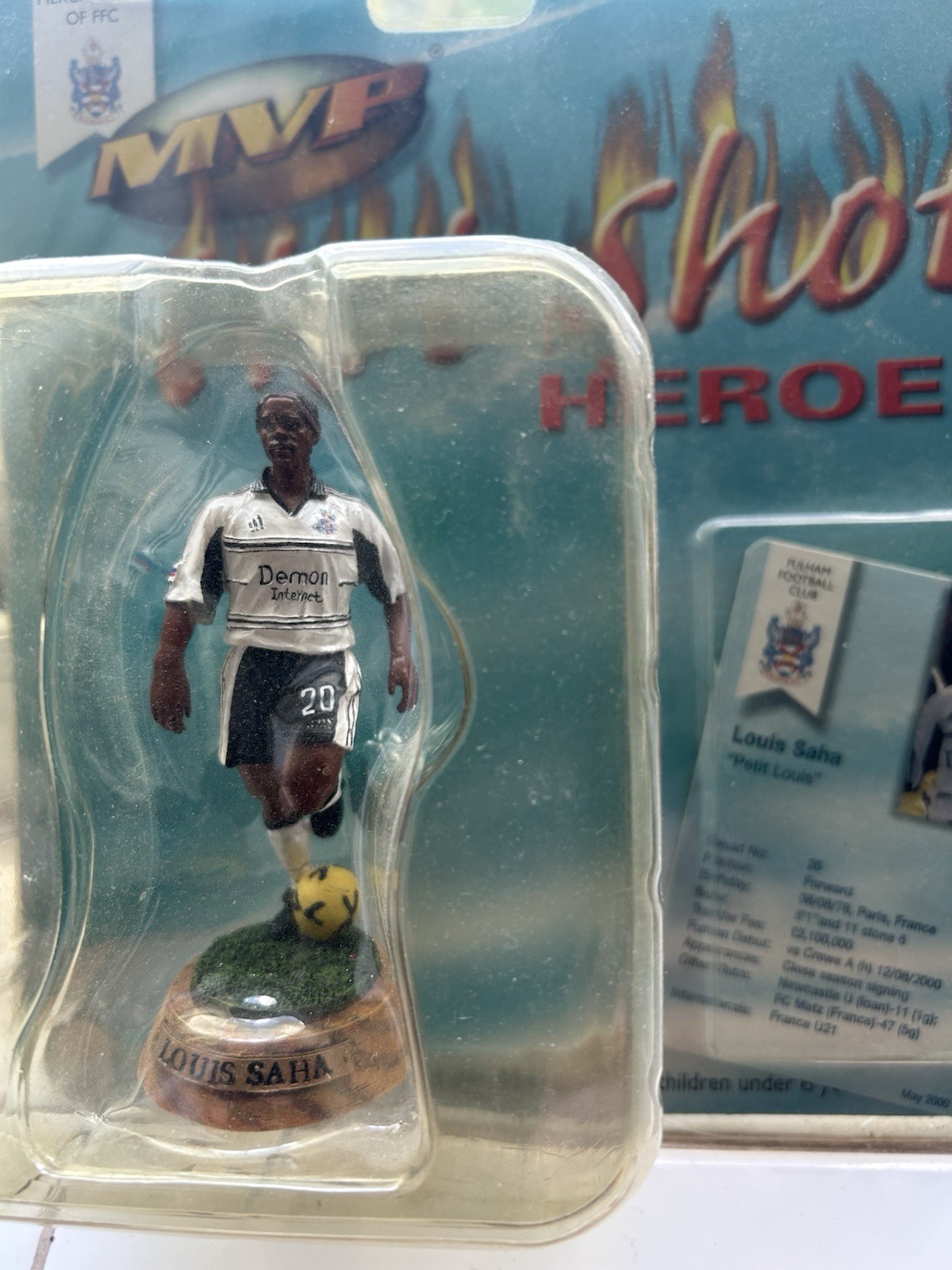 Fulham Football Club Hot Shot Figures Louis Saha Still In Packaging 2000/01 for sale on Ebay
