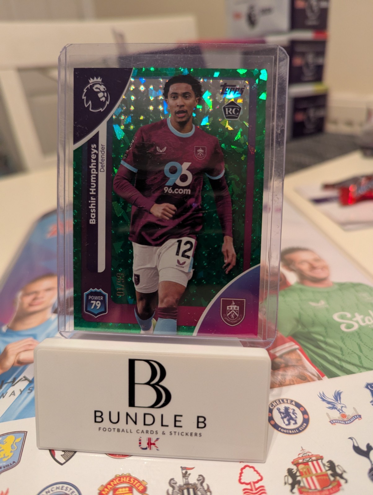 Bashir Humpries Burnley RC Green Mini Diamond  1/99 FOTL Topps Premier League 26 for sale on Ebay