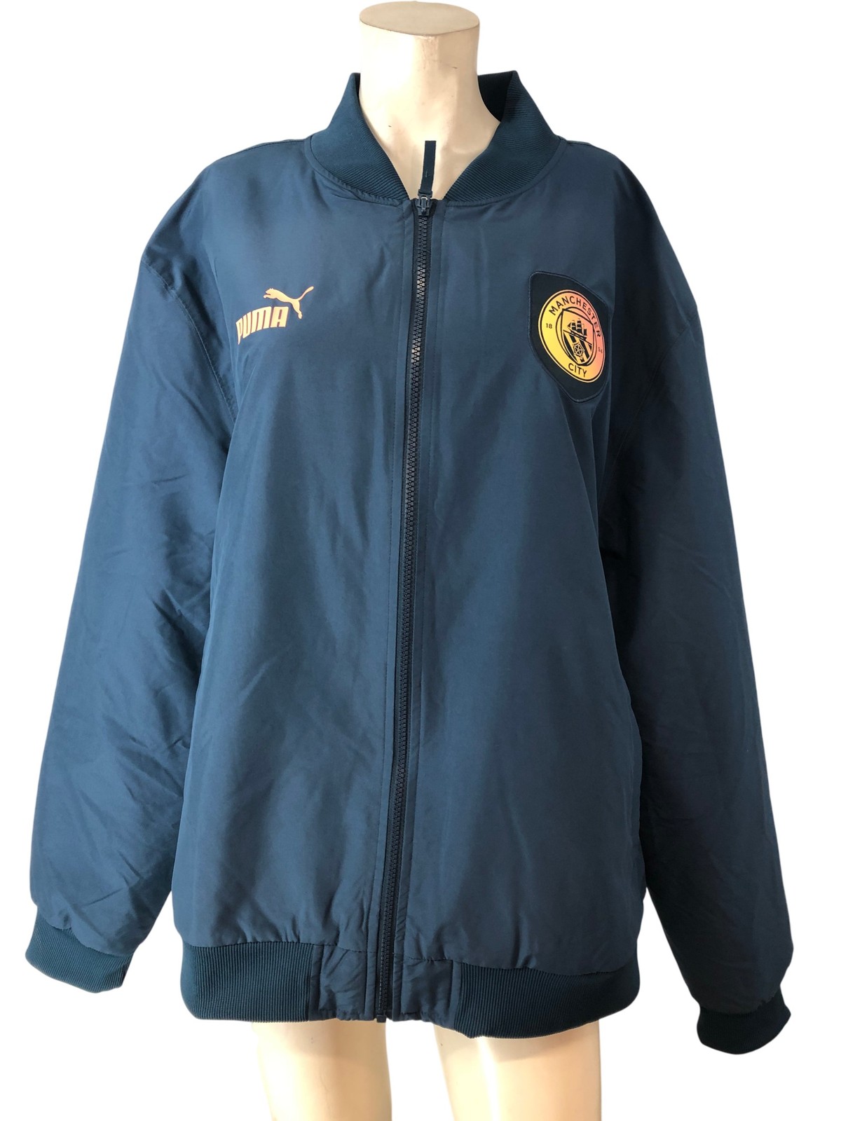 PUMA Manchester City Bomber Jacket XL Men's Marine Blue Football for sale on Ebay