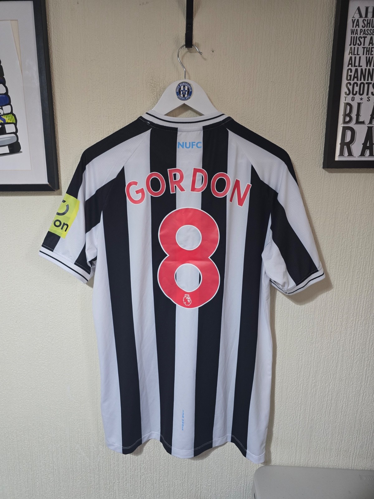 Newcastle United 2023/24 Castore player version home shirt #8 GORDON, Medium for sale on Ebay