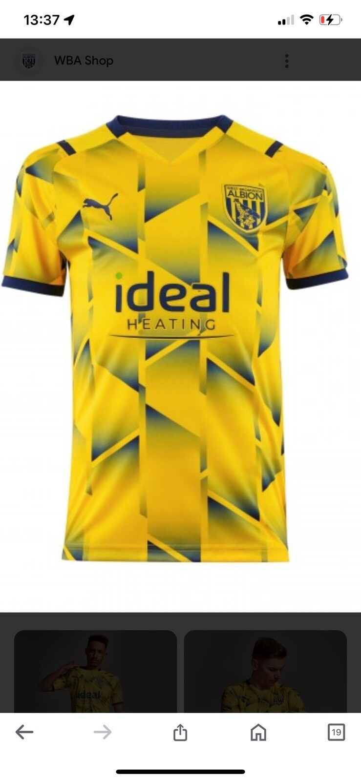WBA 3rd Away Shirt 2021/22  Junior 7/8 Y/Old. West Bromwich Albion. New Official for sale on Ebay