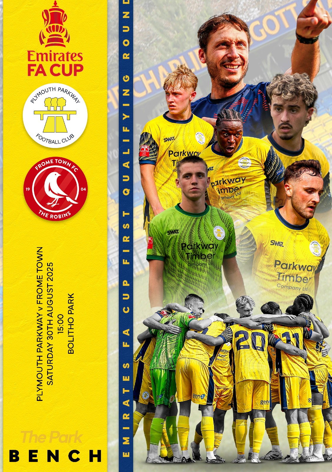 Plymouth Parkway v Frome Town FA Cup Saturday 30th August 2025 for sale on Ebay