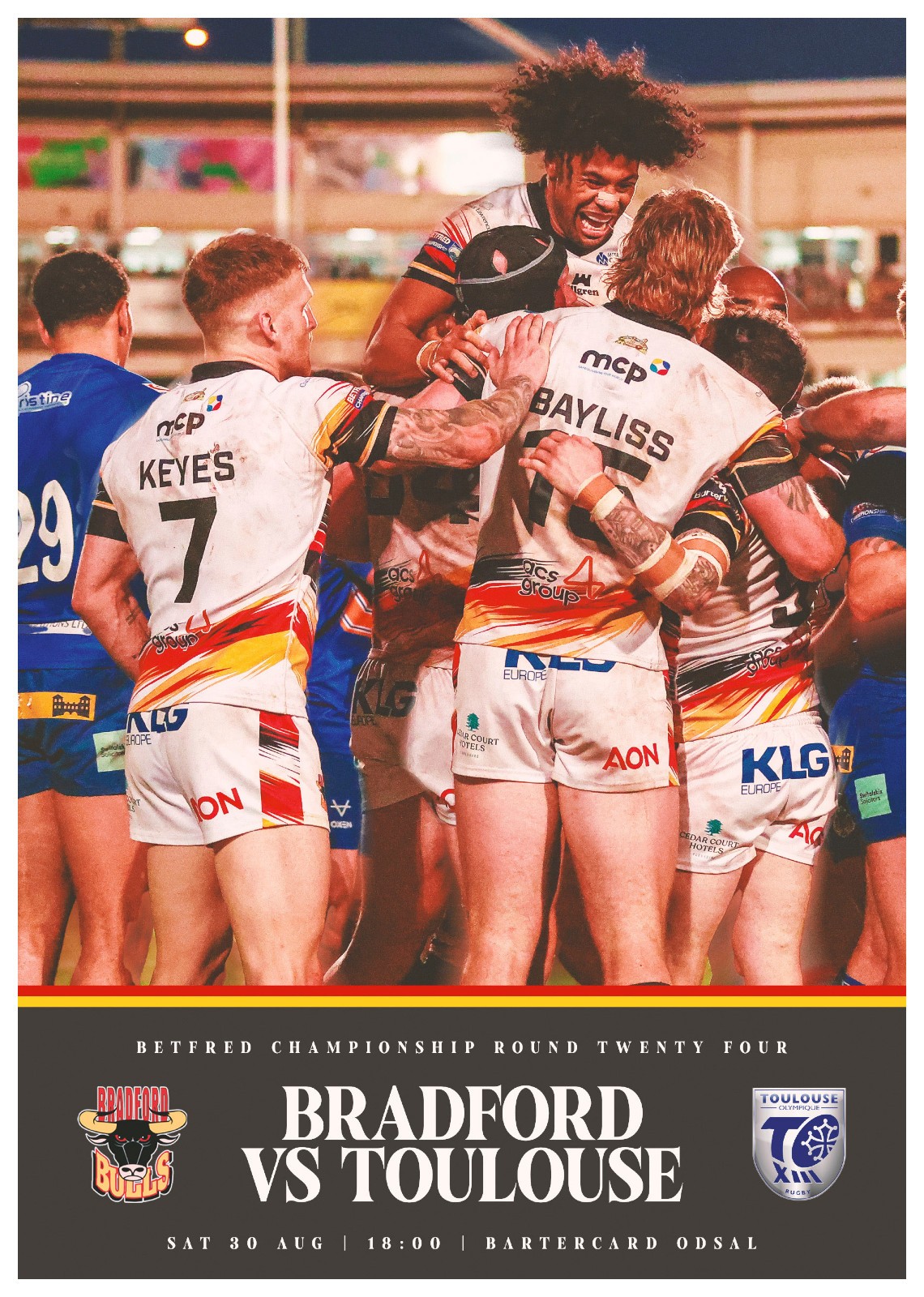 Bradford Bulls v Toulouse Saturday 30th August 2025 for sale on Ebay
