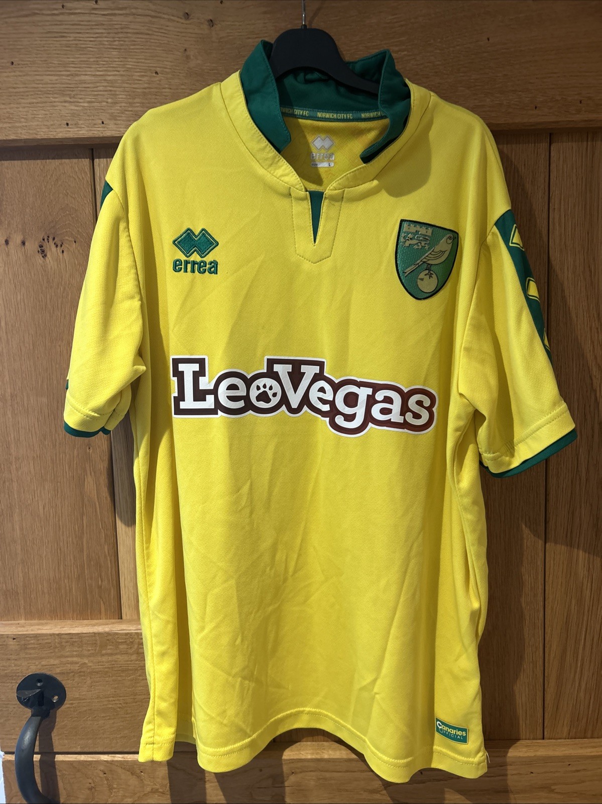 Norwich City FC 2017-18 Home Shirt Kit Large Yellow Errea for sale on Ebay