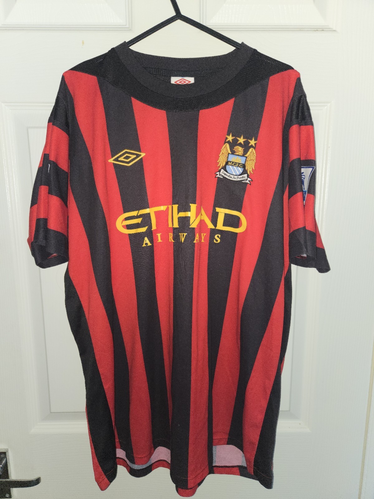 Manchester City 2011-2012 Sergio Kun Aguero Home Retro Football Shirt for sale on Ebay