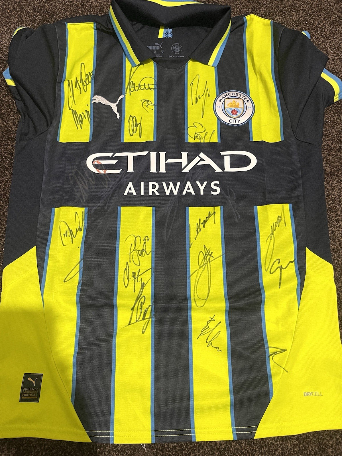 Manchester City Squad Signed Away Shirt 24/25 wCOA for sale on Ebay