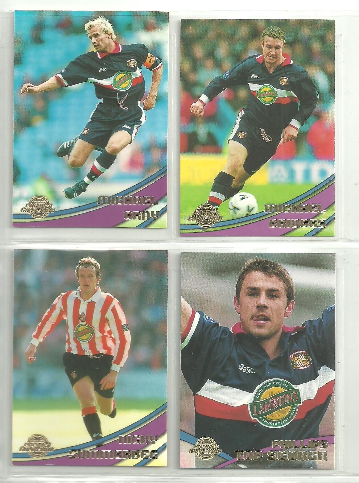 4 x SUNDERLAND - Merlin Premier Gold 2000 Cards for sale on Ebay