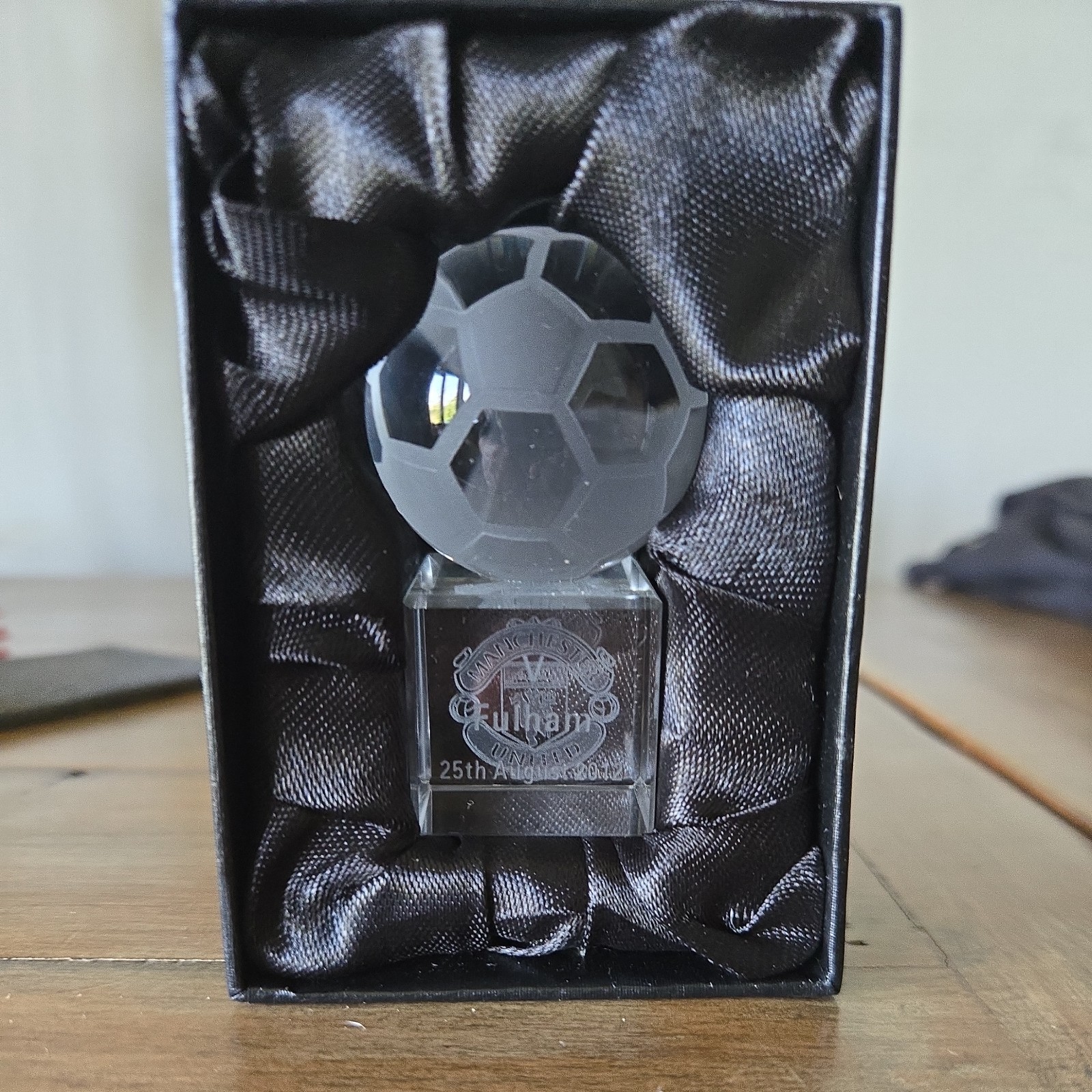 Manchester United Vs Fulham 2012 - 2013 Glass Football ornament (Boxed) for sale on Ebay