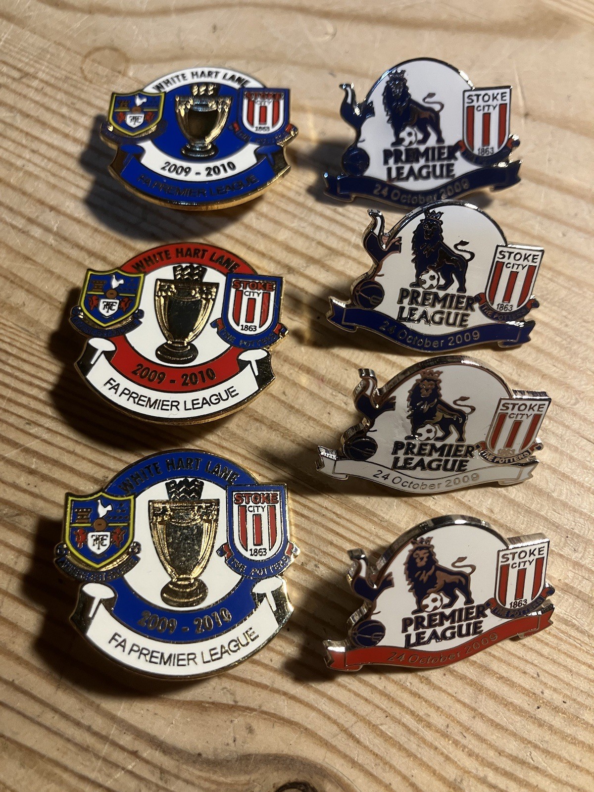 STOKE CITY & SPURS Enamel Badges - Premier League 2009-10 for sale on Ebay