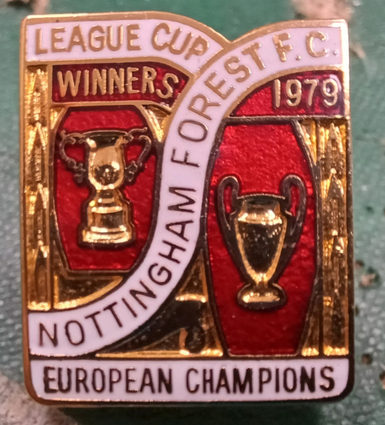 RARE England Nottingham Forest FC Football Club Enamel Pin Badge LEAGUE CUP 1979 for sale on Ebay