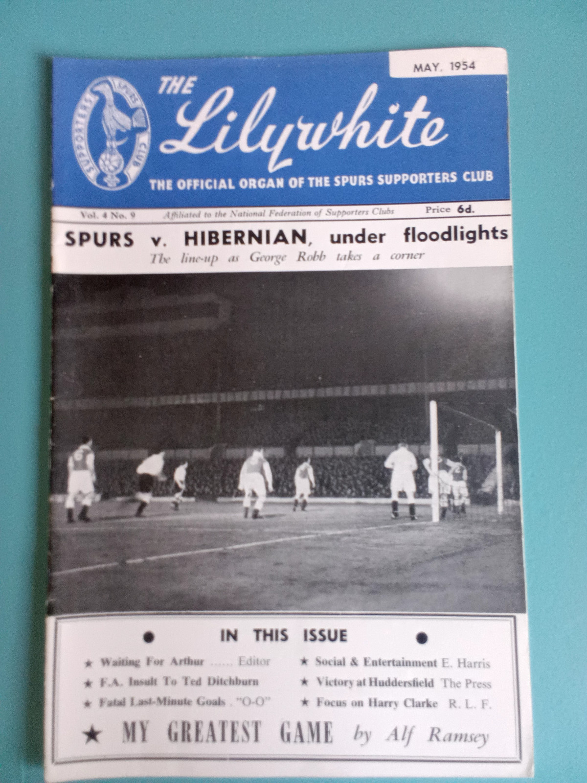 TOTTENHAM HOTSPUR LILYWHITE MAGAZINE VOl.4 NUMBER 9 MAY 1954 GOOD CONDITION. for sale on Ebay