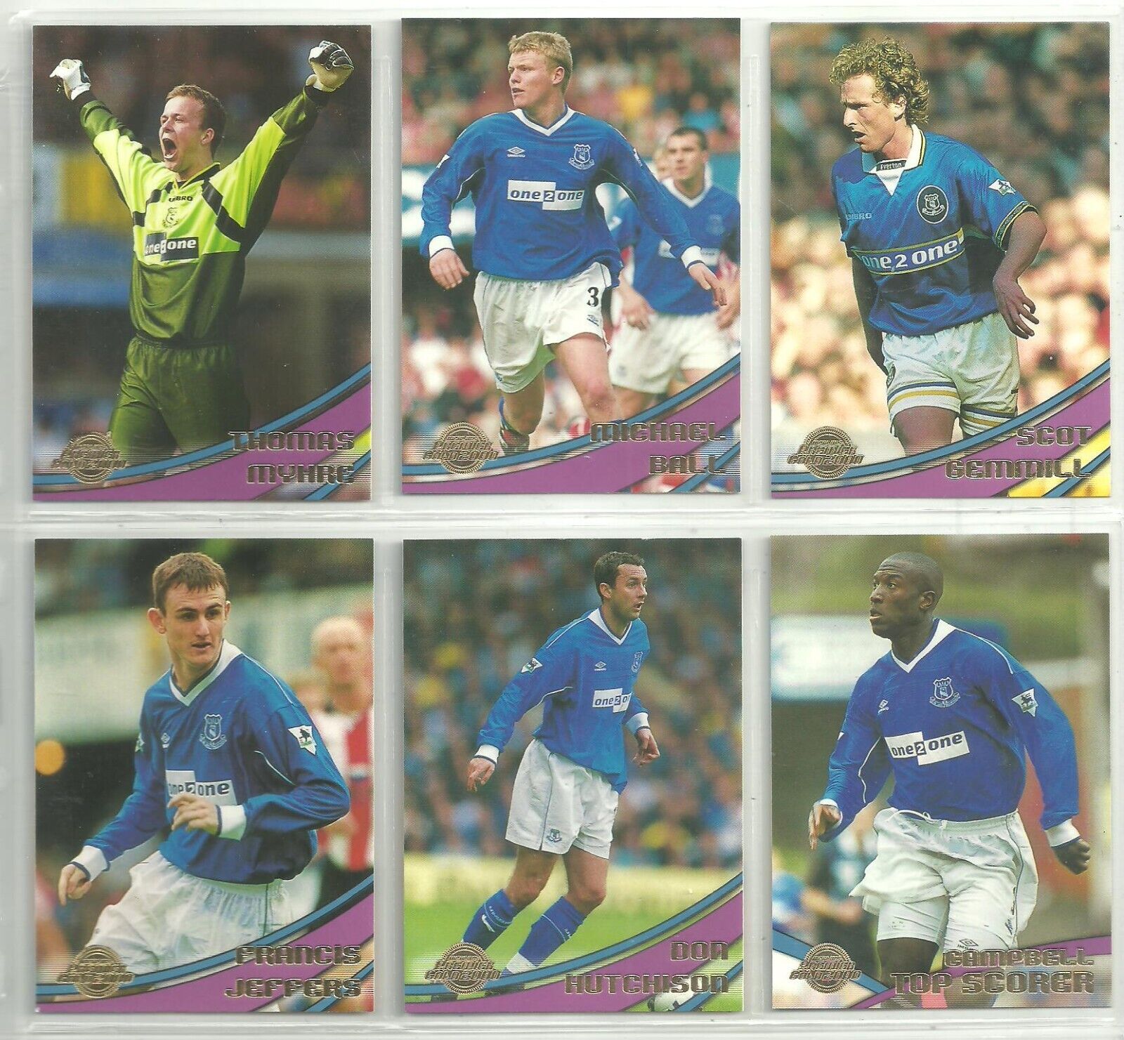 All 6 x EVERTON - Merlin Premier Gold 2000 Cards for sale on Ebay