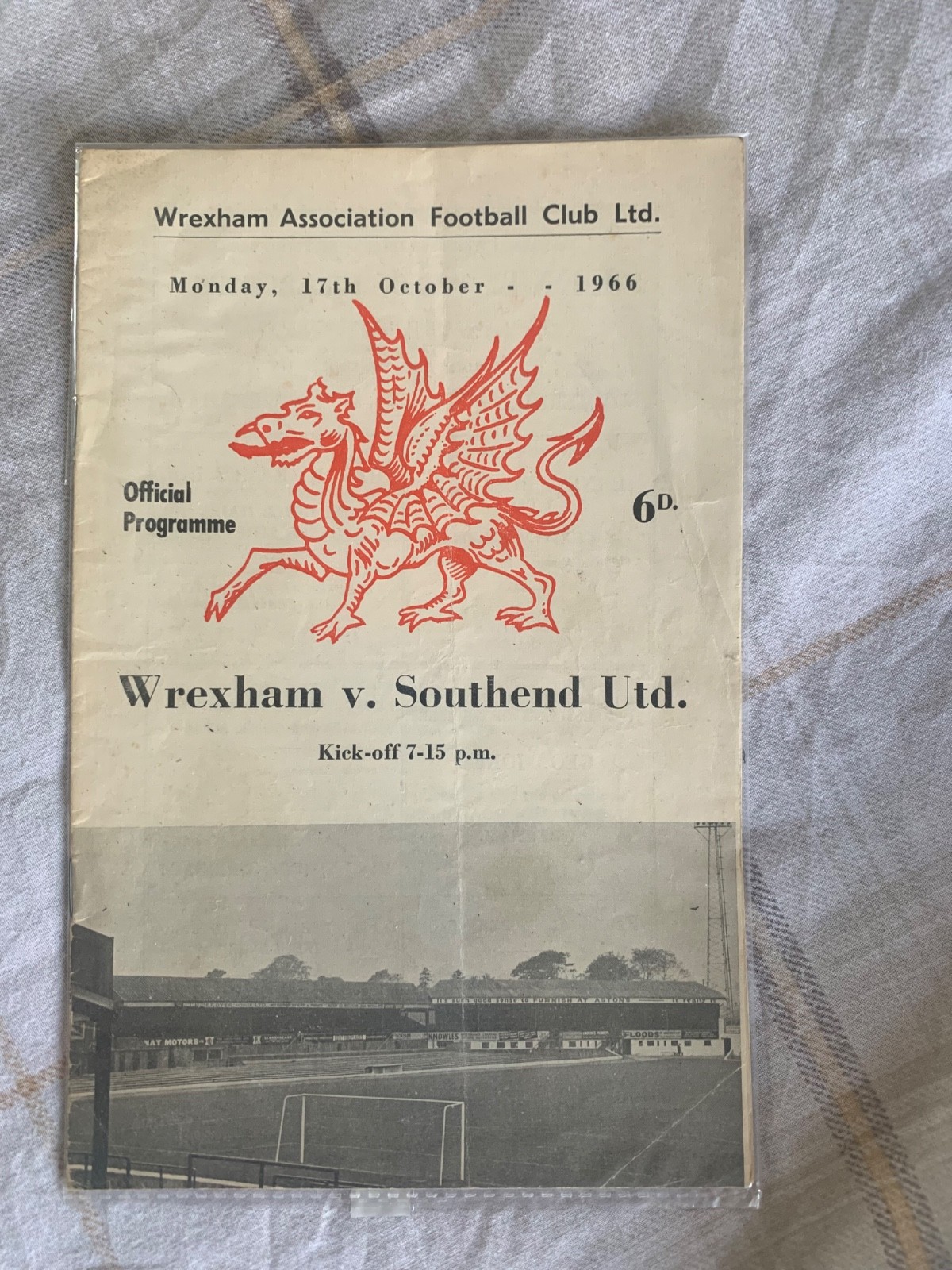 Wrexham v Southend United  1966 for sale on Ebay