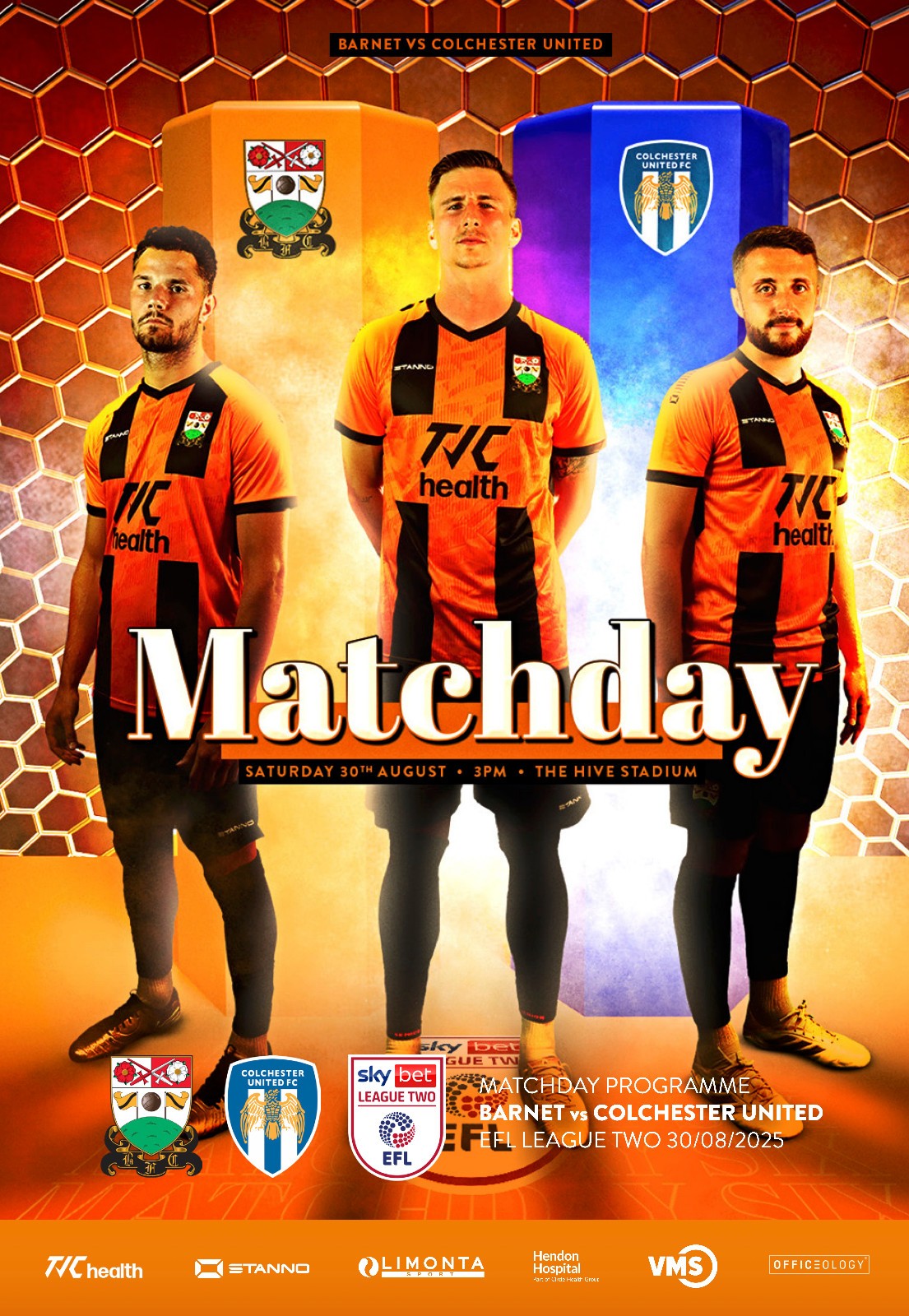 Barnet v Colchester United Saturday 30th August 2025 for sale on Ebay