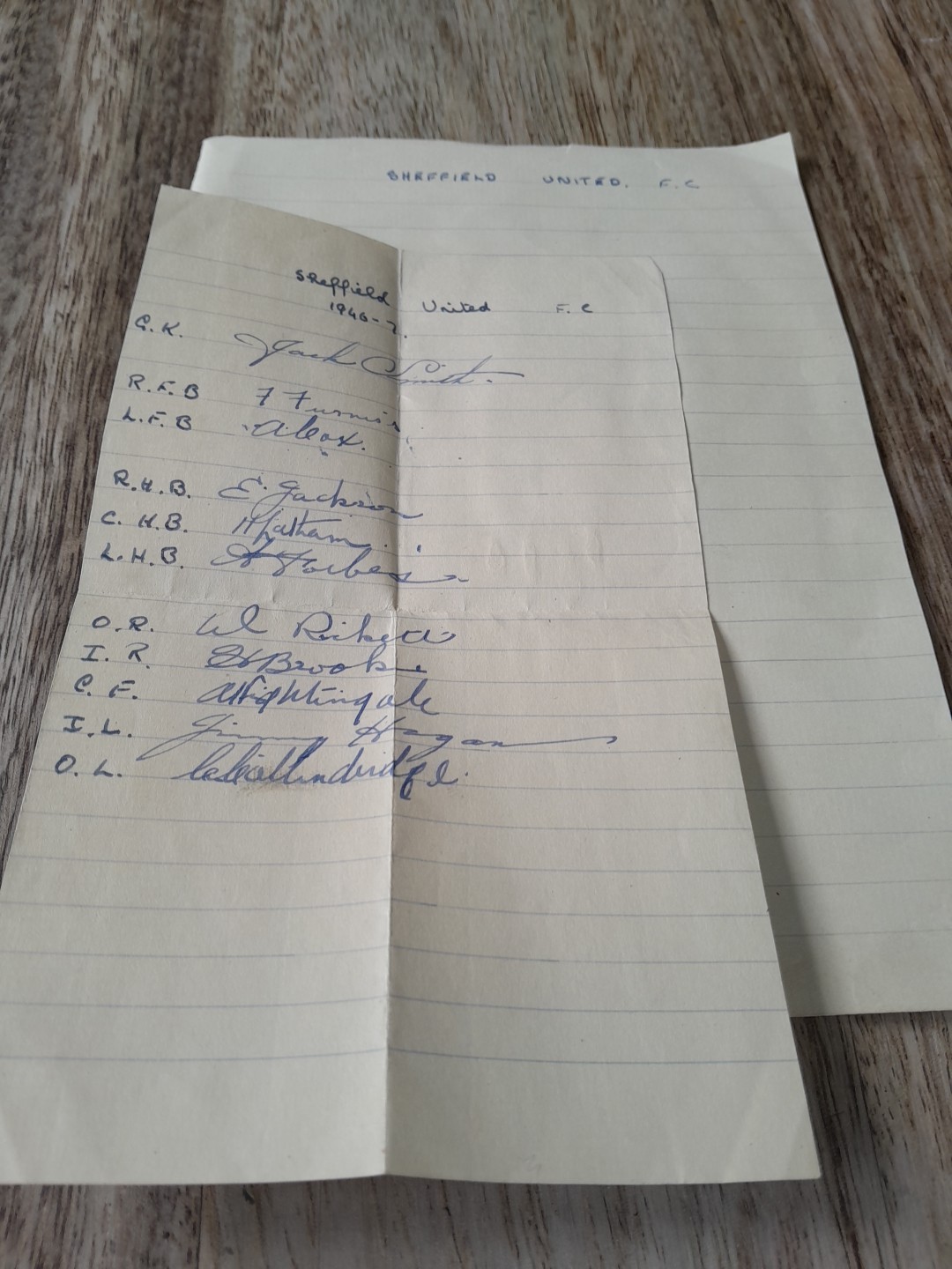 Sheffield United F.C Football Team Autographs inc Jimmy Hagan 1946-7 for sale on Ebay