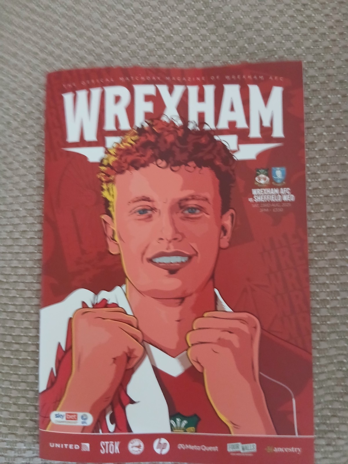 WREXHAM v SHEFFIELD WEDNESDAY Match programme 23 August 2025 for sale on Ebay