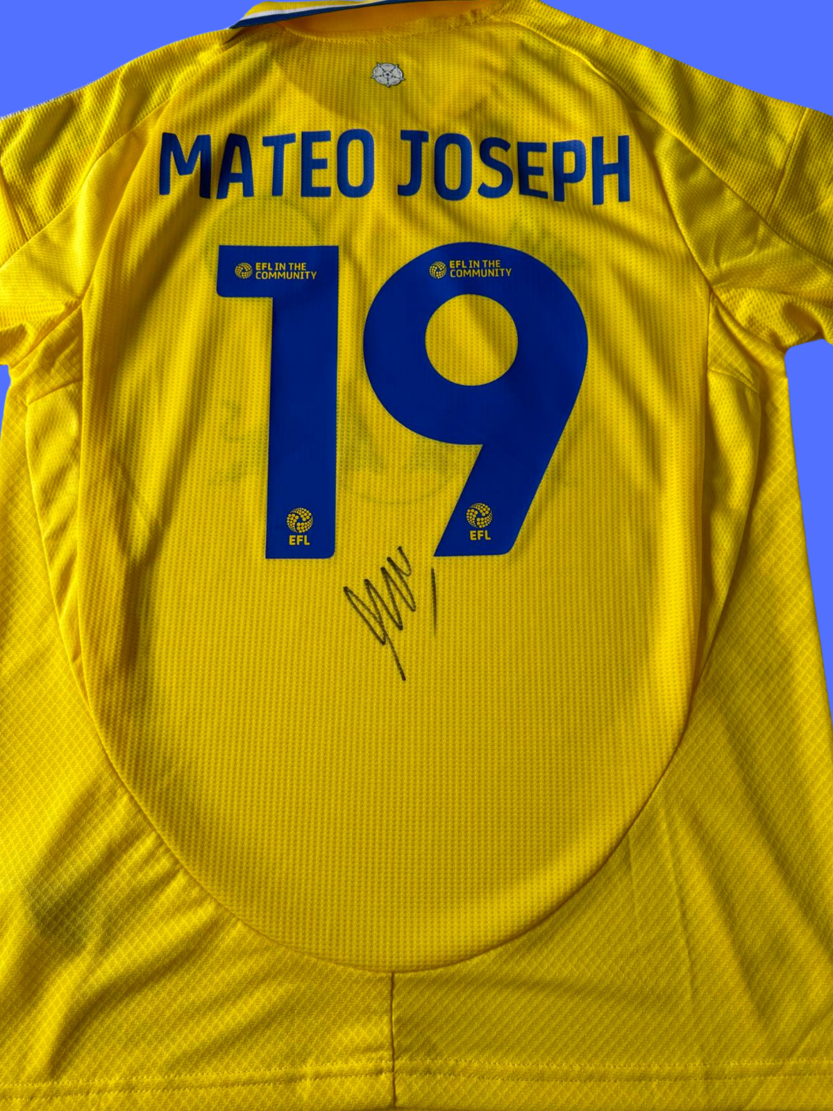 Signed MATEO JOSEPH Shirt - Leeds United FC -PROOF/COA- Premier League Spain for sale on Ebay