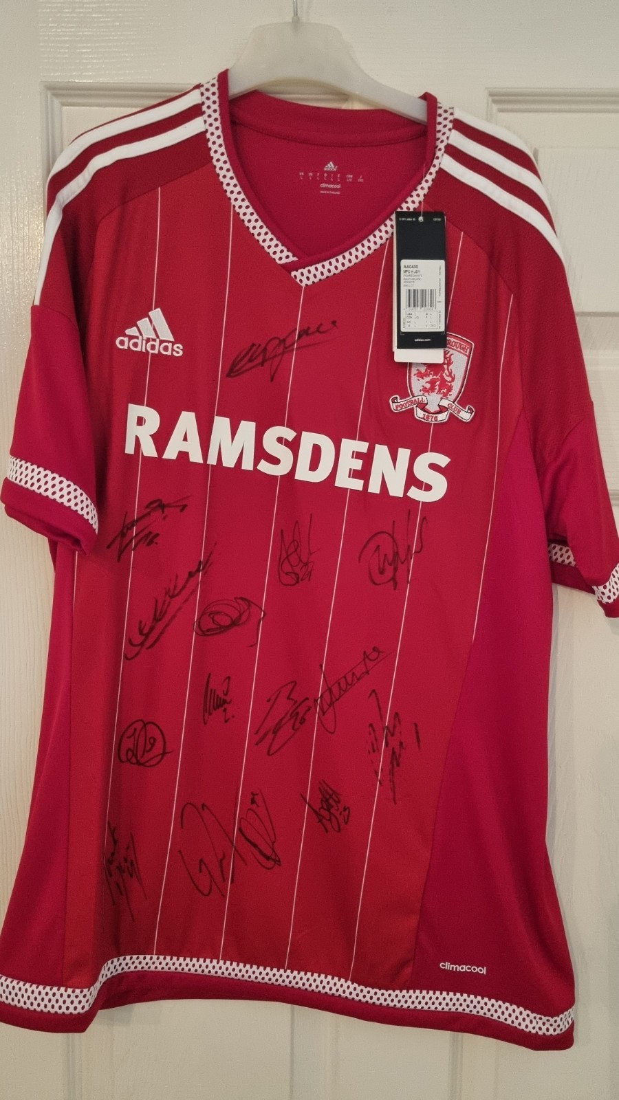 Signed Middlesbrough FC Shirt  2015-2016 Never Worn Still With Tags. Size L for sale on Ebay