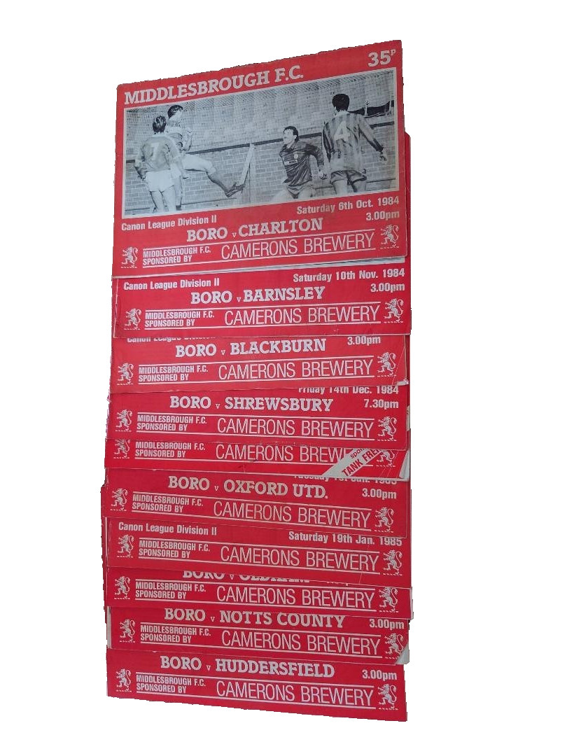 Collection of 10 1984-1985 Middlesbrough programmes for sale on Ebay