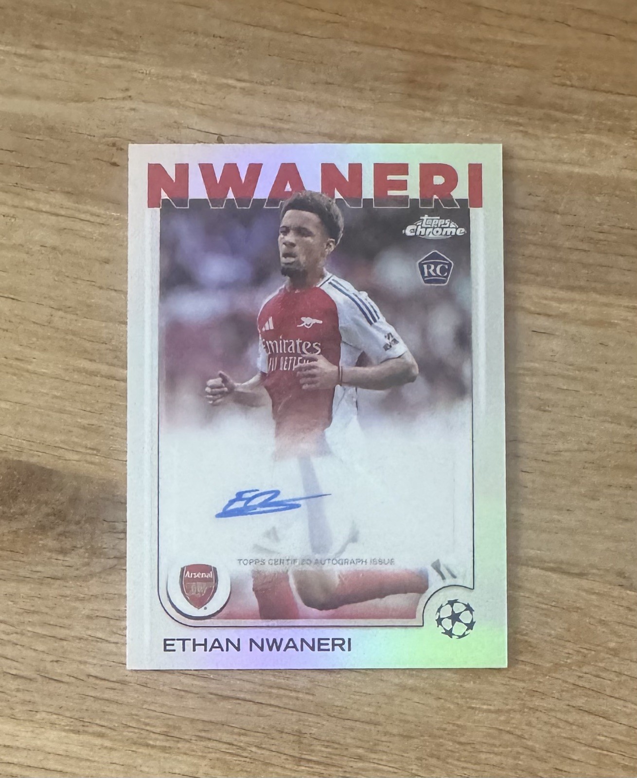 24/25 Topps Chrome UCC Ethan Nwaneri Arsenal Auto RC for sale on Ebay