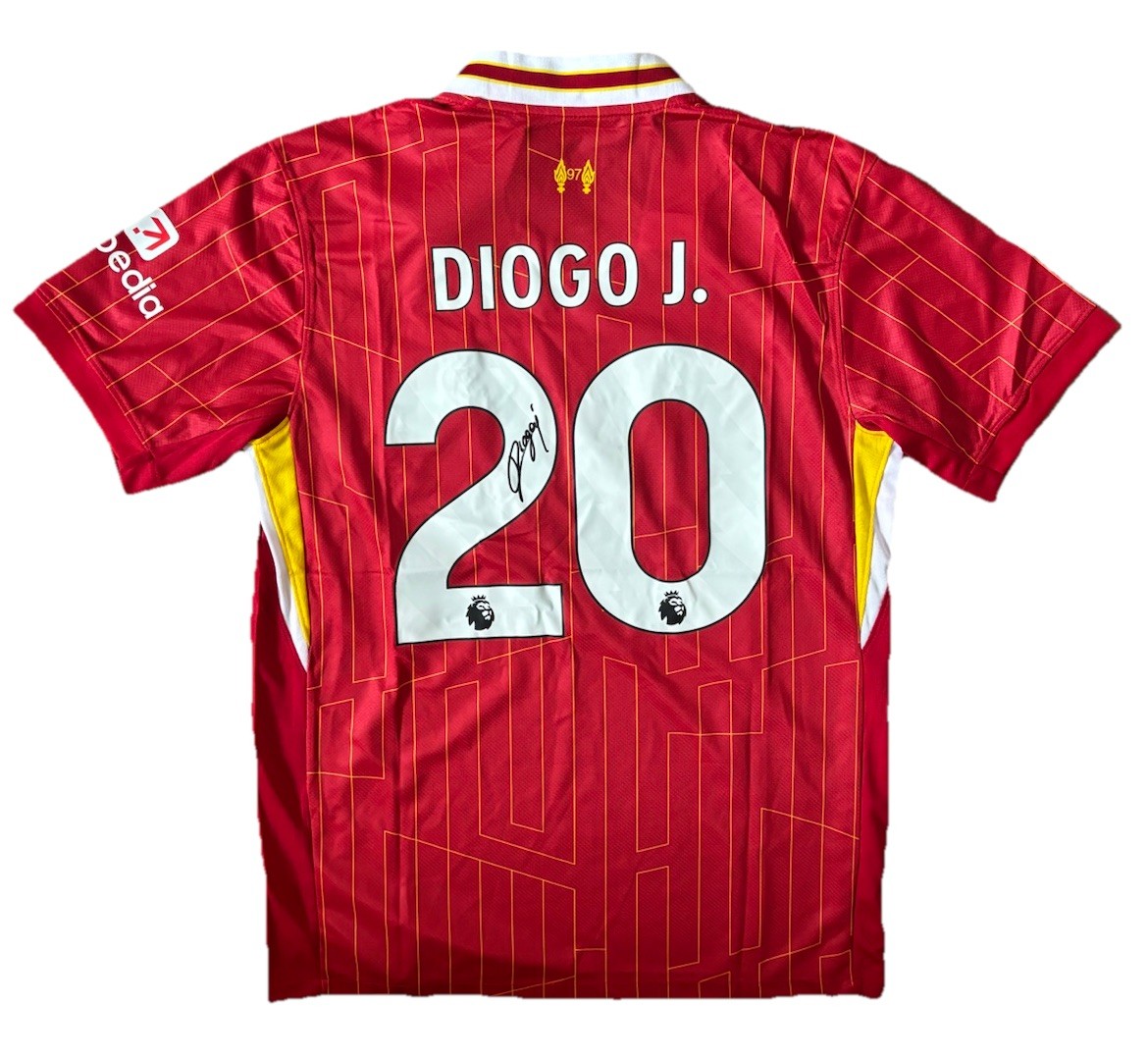 DIOGO JOTA Hand Signed 2024/25 HOME FC Liverpool Shirt FOOTBALL Legend RARE*COA for sale on Ebay