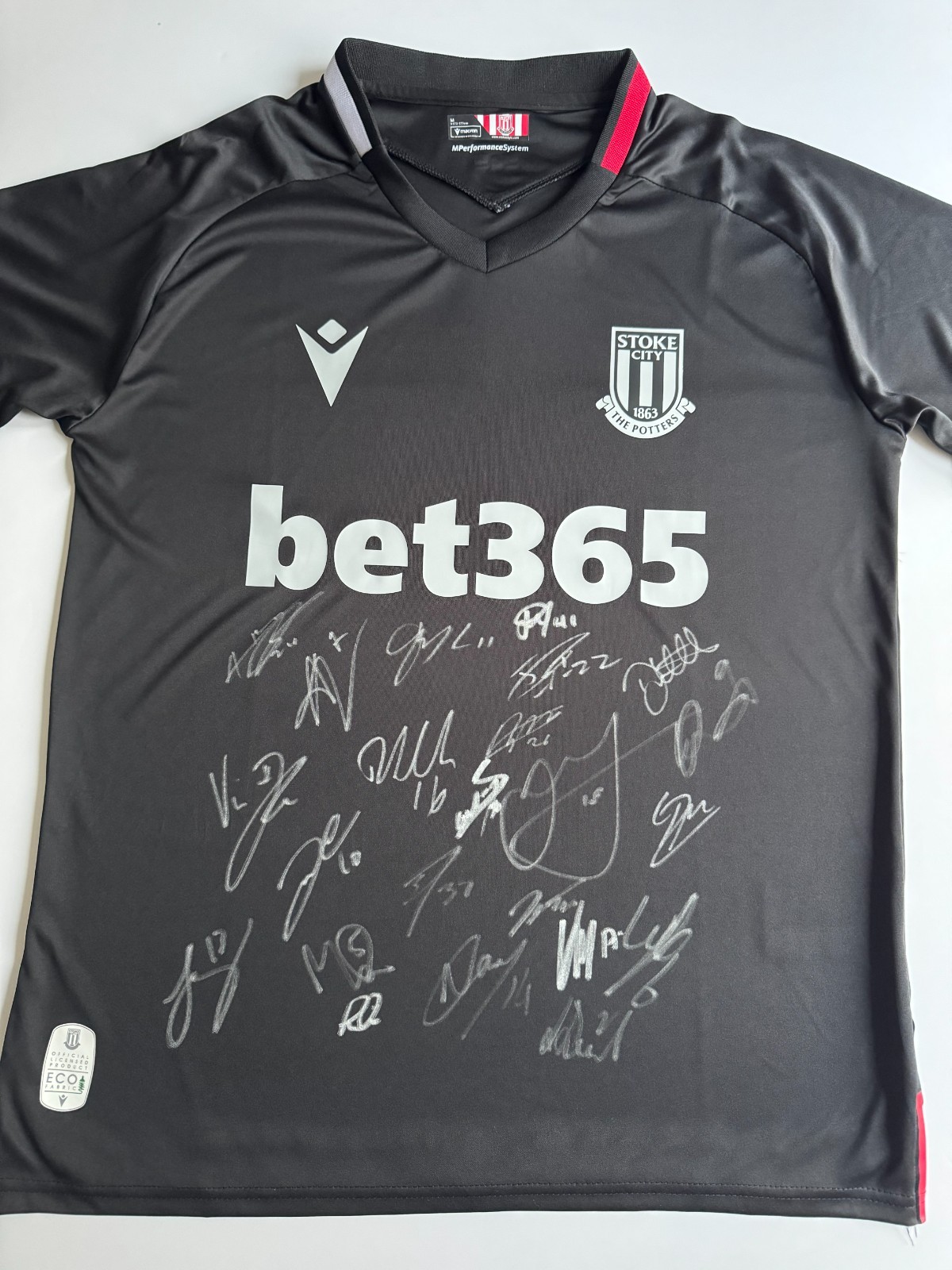 Signed STOKE CITY 24/25 Shirt by 23 -PROOF/COA-Koumas Junho Moran Manhoef Cannon for sale on Ebay