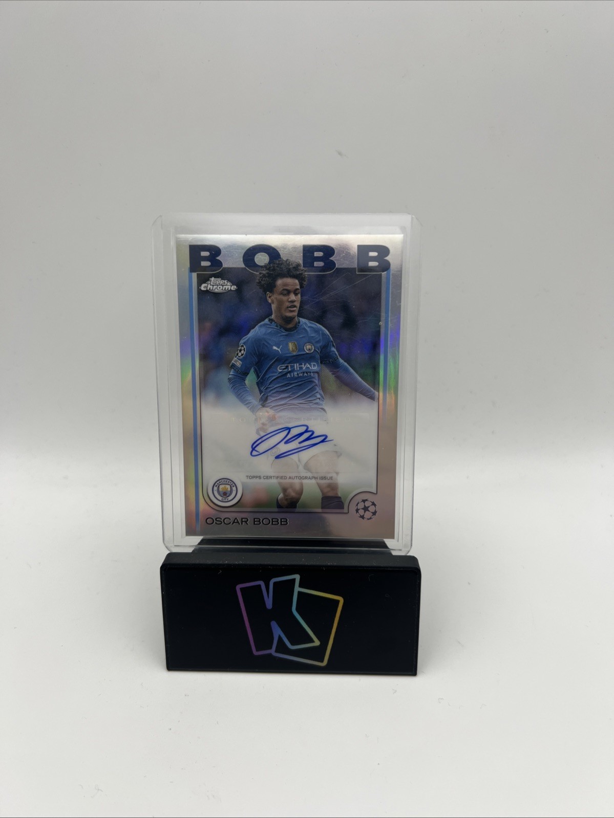 Oscar Bobb Auto Topps Chrome UCC 24-25 Manchester City for sale on Ebay