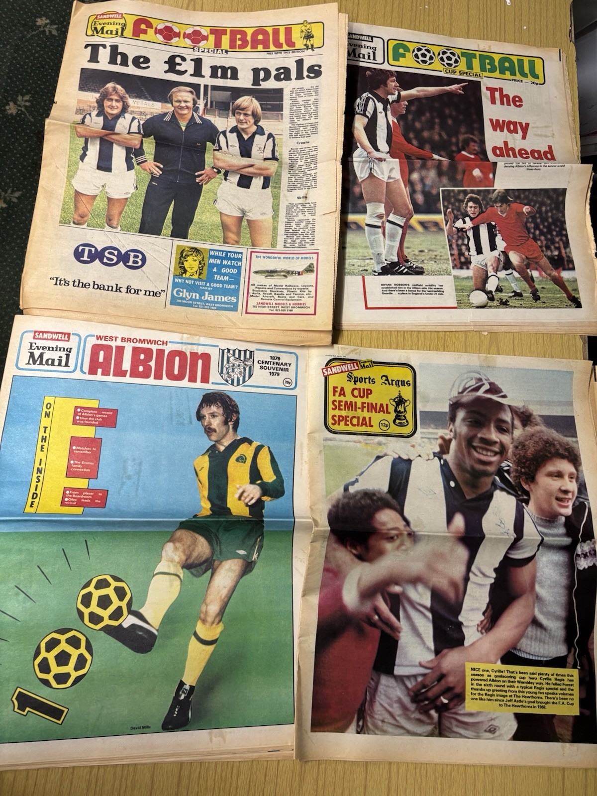 FOUR 1970s  WEST BROMWICH ALBION WBA SPECIAL EDITION NEWS PAPERS for sale on Ebay