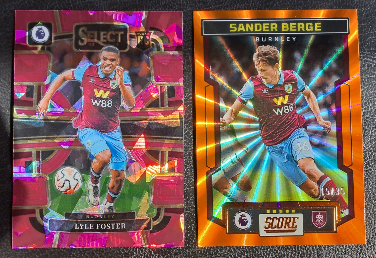 2 x Burnley Panini Score / Select EPL 2023-24 - Sander Berge Lazer /35 - Foster for sale on Ebay