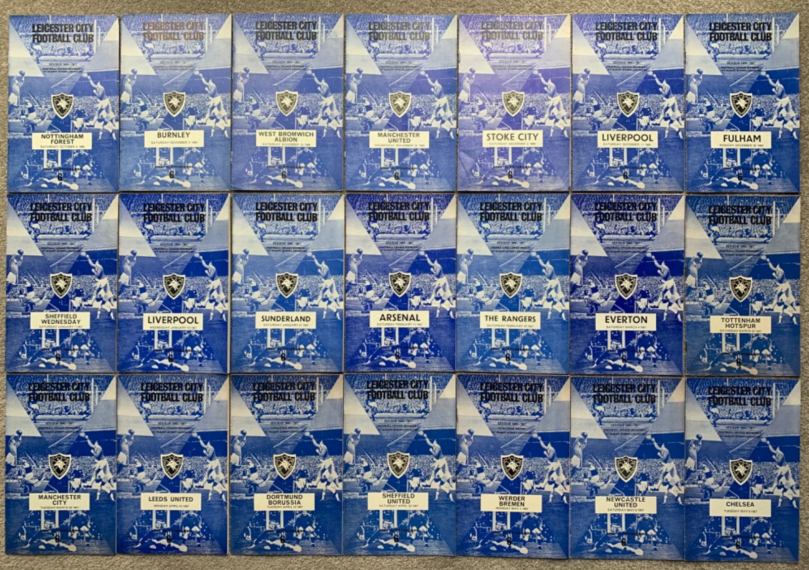 LEICESTER CITY FC 1966 1967 HOME FOOTBALL PROGRAMME COLLECTION Memorabilia LCFC for sale on Ebay