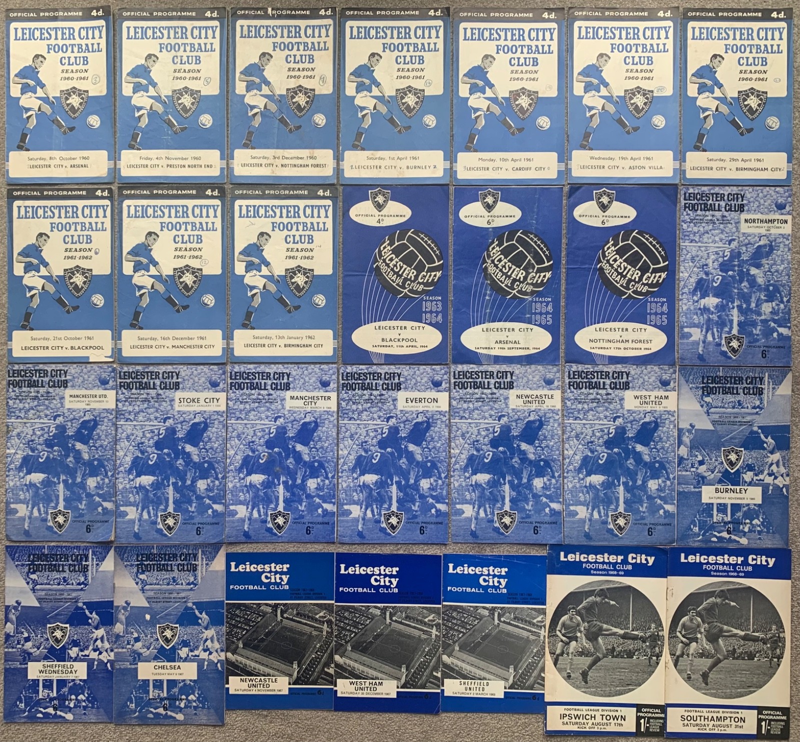 LEICESTER CITY FC 1960s HOME FOOTBALL PROGRAMME COLLECTION Memorabilia BUNDLE for sale on Ebay