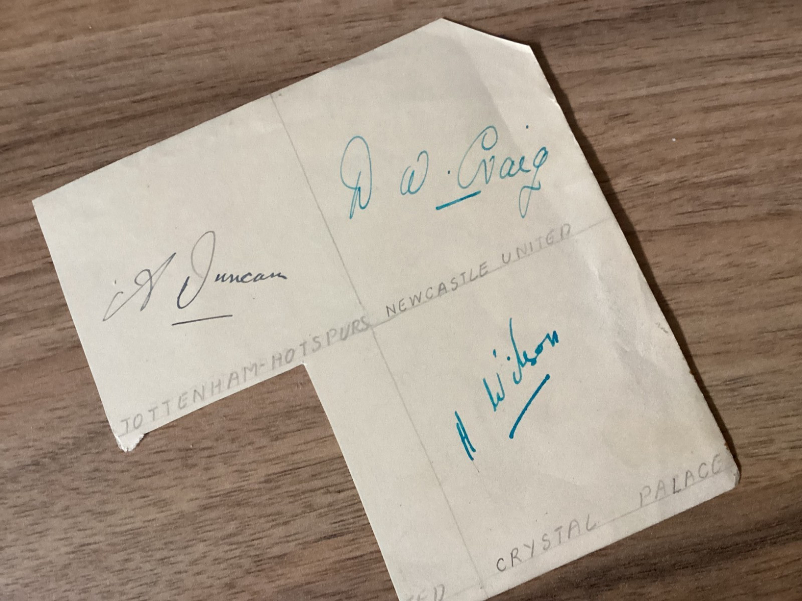 1930 s Football Autographs Spurs , Newcastle , Charlton , Crystal Palace for sale on Ebay