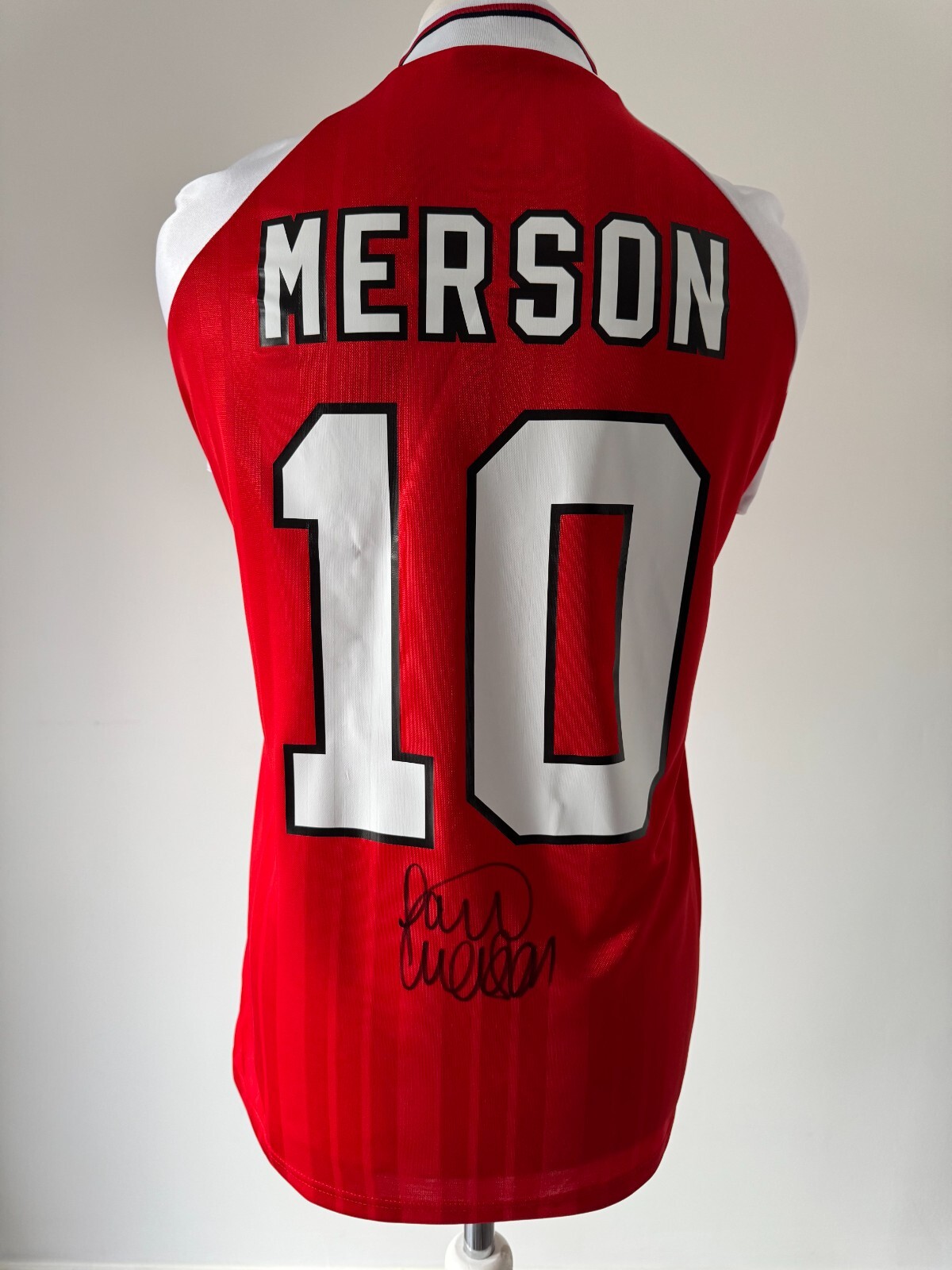 Signed PAUL MERSON Shirt - Arsenal FC -PROOF/COA- England Aston Villa Portsmouth for sale on Ebay