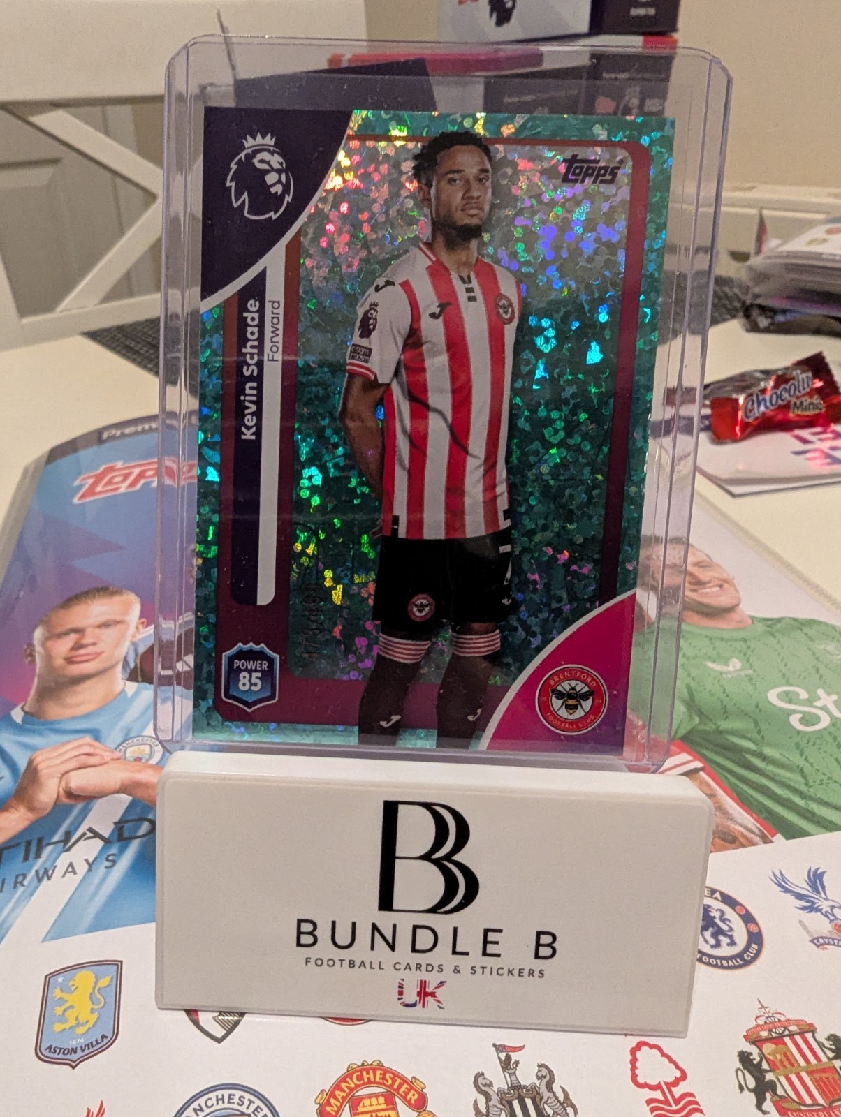 Topps Premier League 2026 Kevin Schade Brentford  aqua sparkle parallel /499 for sale on Ebay