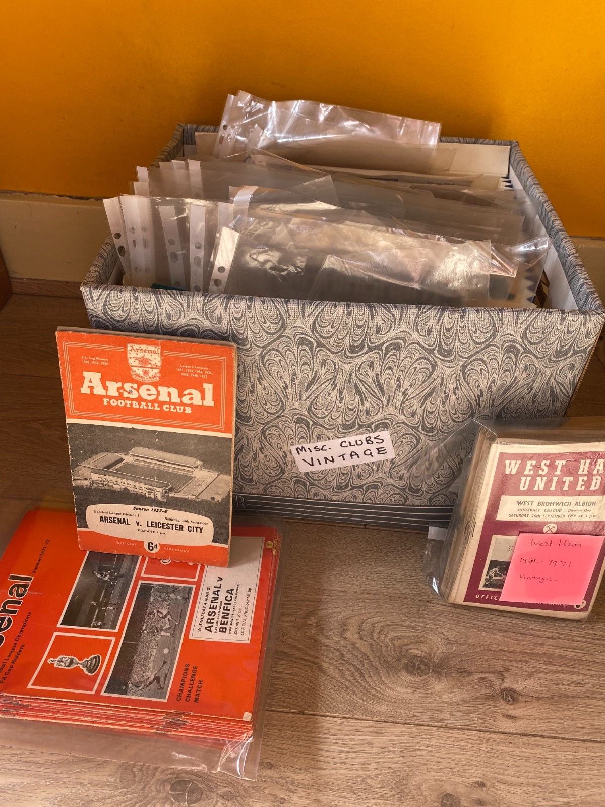 Bulk over 740 Vintage programmes:  Arsenal/Man United/Orient/Spurs/West Ham etc for sale on Ebay