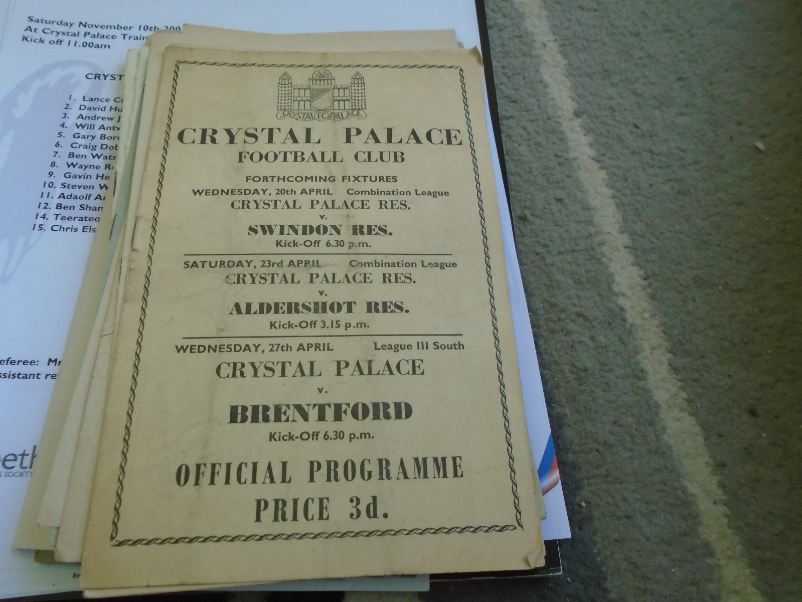 CRYSTAL PALACE V COVENTRY CITY 1954-5 for sale on Ebay