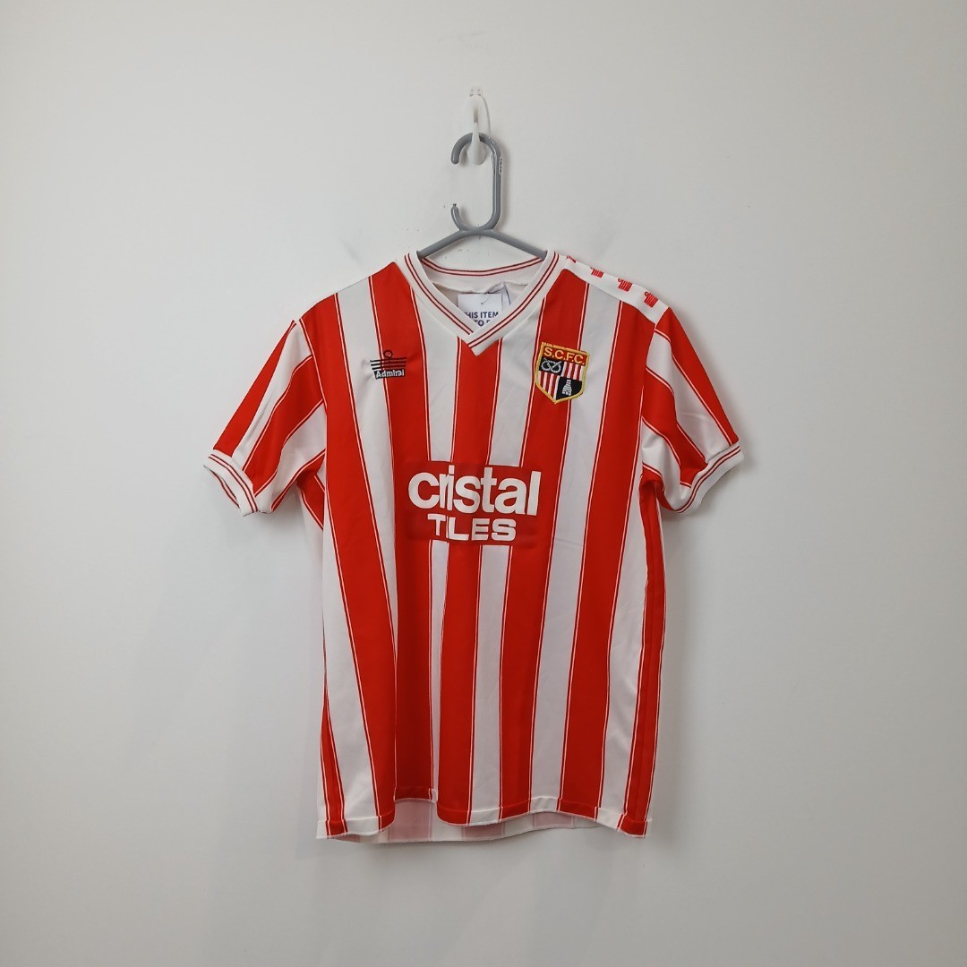 Admiral Stoke City FC Football Shirt Size 41 43 Mens Red White Cristal -WRDC for sale on Ebay