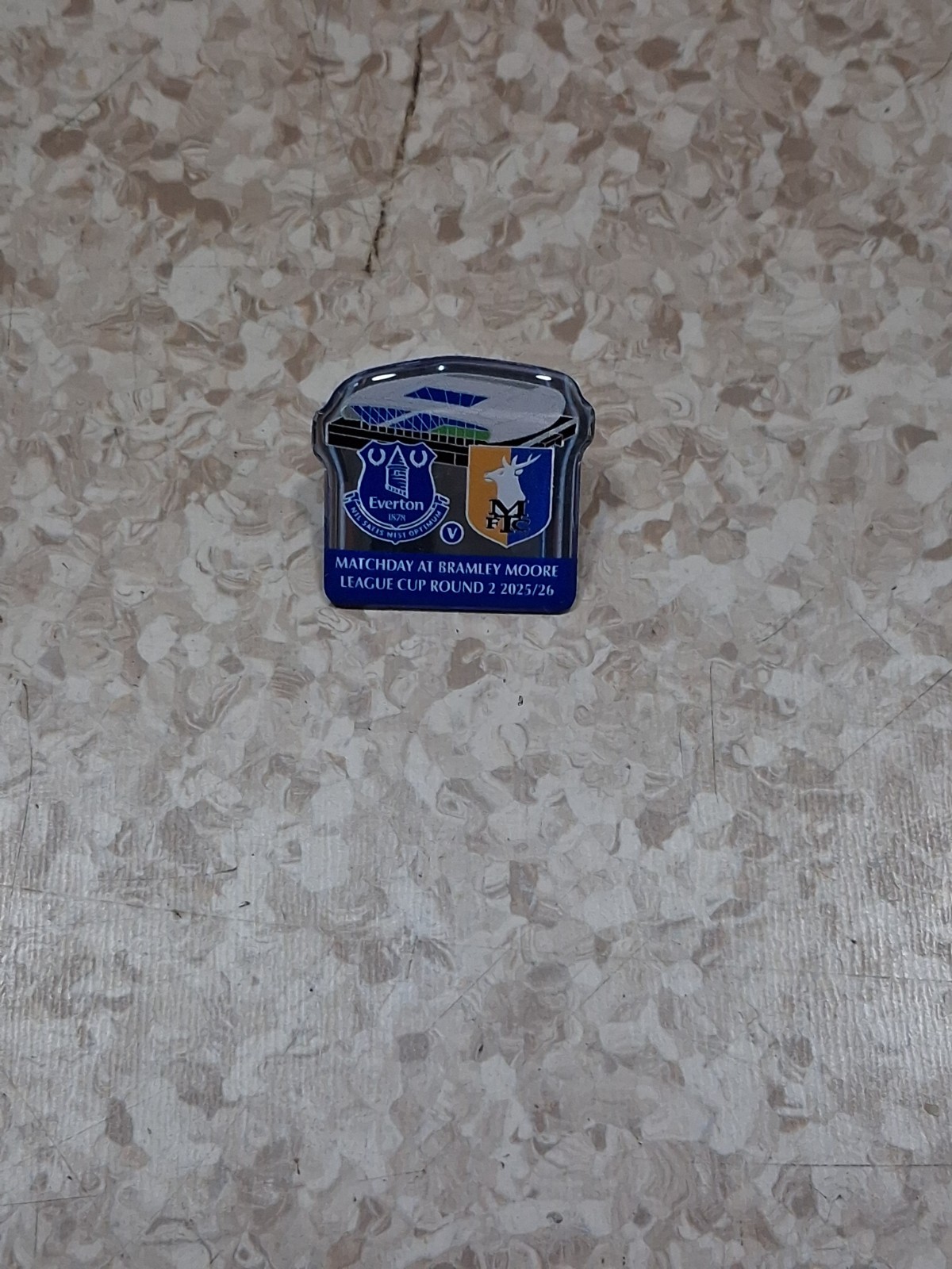EVERTON v MANSFIELD  27/8/2025 UNUSED MATCH DAY BADGE  for sale on Ebay