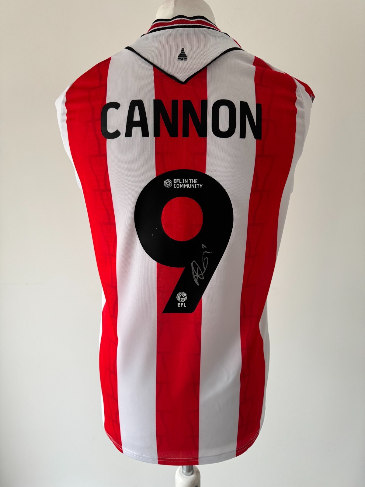 Signed TOM CANNON Shirt - Stoke City -PROOF/COA- Leicester Everton Ireland for sale on Ebay