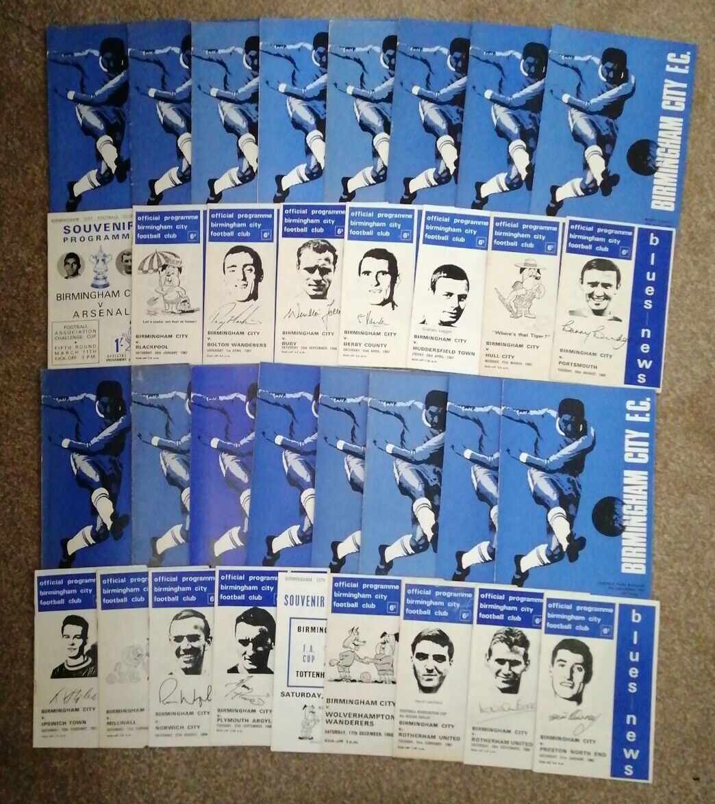 33 Different Birmingham City 1966/67 & 67/68 Home Programmes - Bulk 178 for sale on Ebay