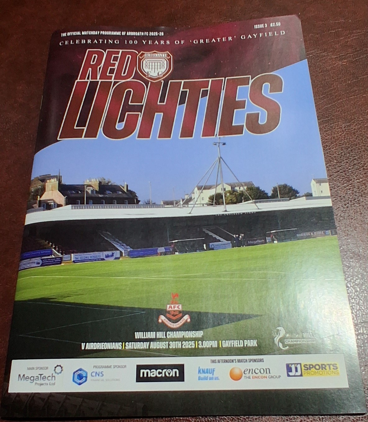 Arbroath v. Airdrieonians - 30/8/25 for sale on Ebay