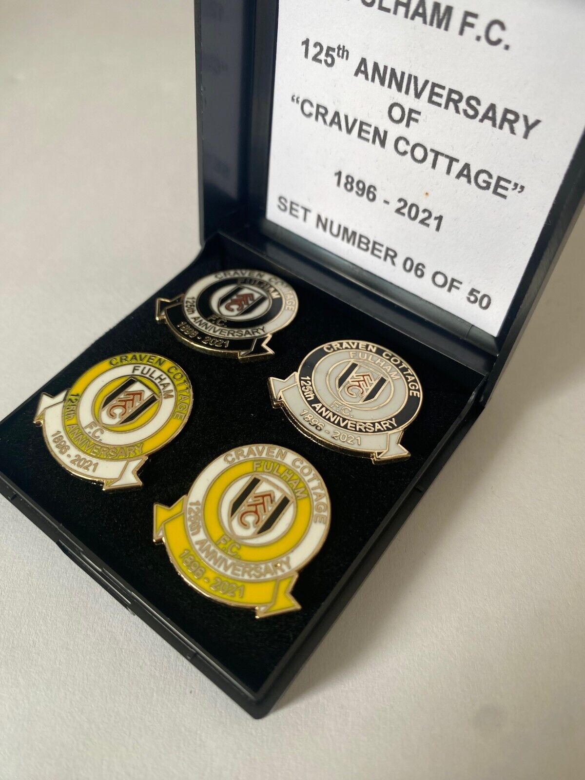 FULHAM Football Club FC Badge LTD ED 2021 CRAVEN COTTAGE ANNIVERSARY Pin Box Set for sale on Ebay