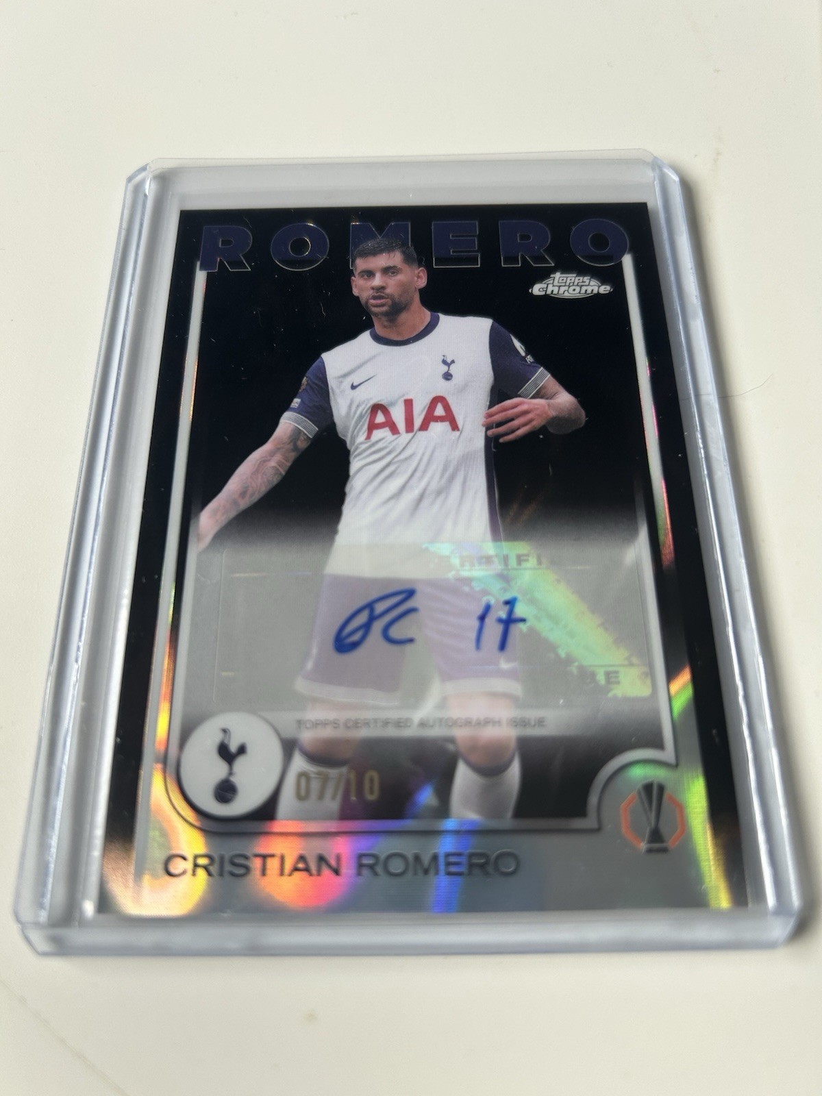 Topps Chrome UCC 2024/25 Cristian Romero Autograph Tottenham Hotspur /10 for sale on Ebay